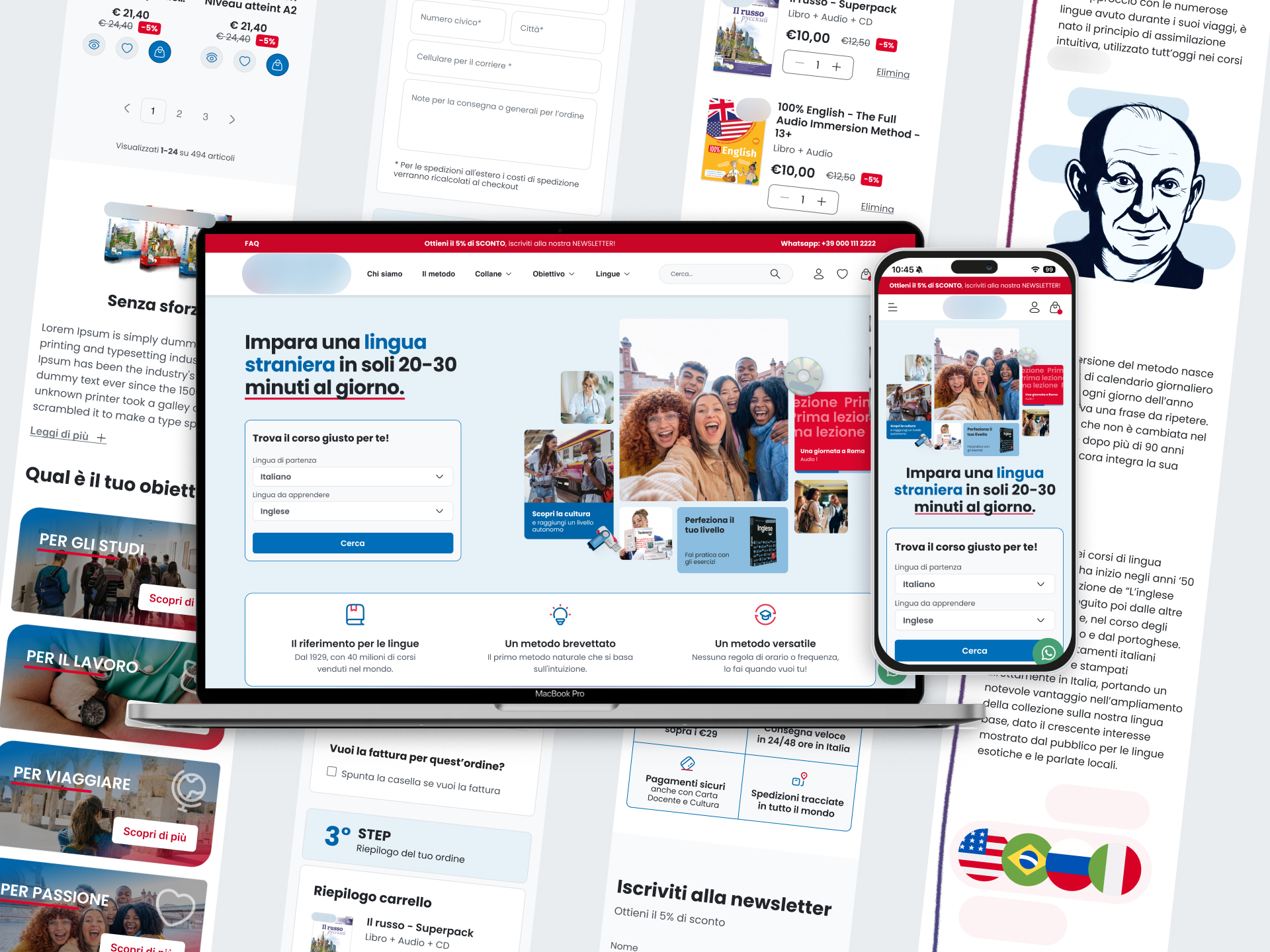 Language Learning Bookstore: Mobile-First Ecommerce Redesign